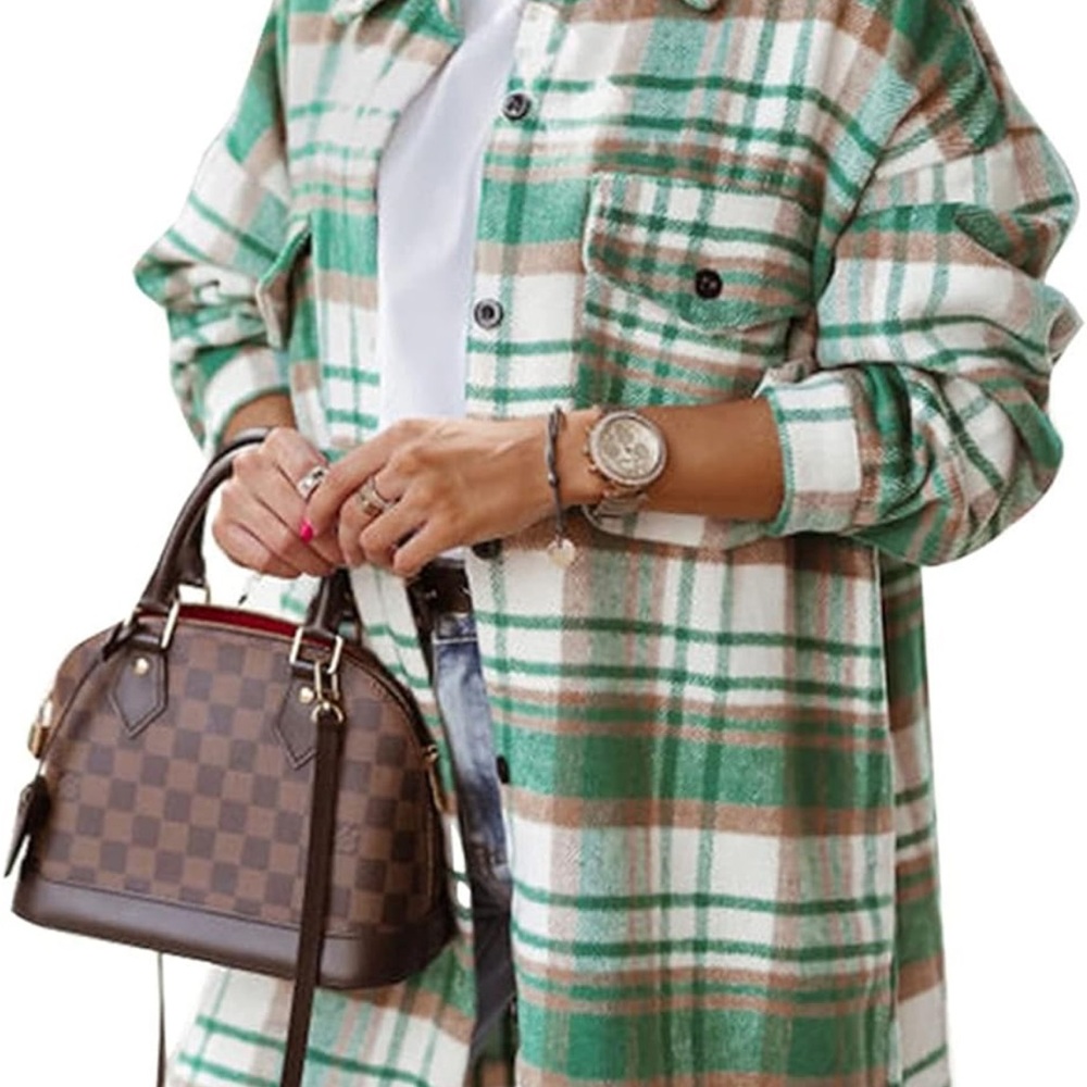 NWT Plaid Green Button Down Shirt